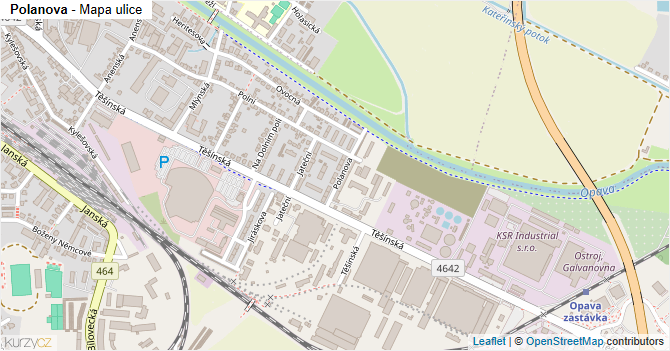 Polanova - mapa ulice