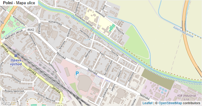 Polní - mapa ulice