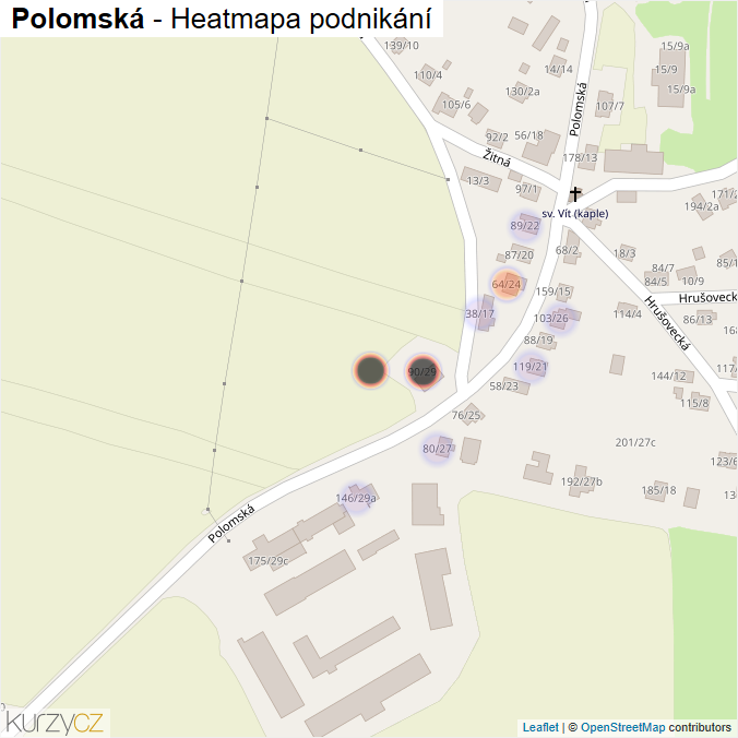 Mapa Polomská - Firmy v ulici.