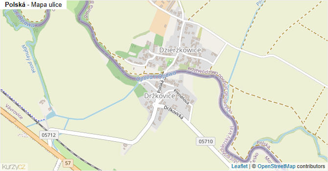 Polská - mapa ulice
