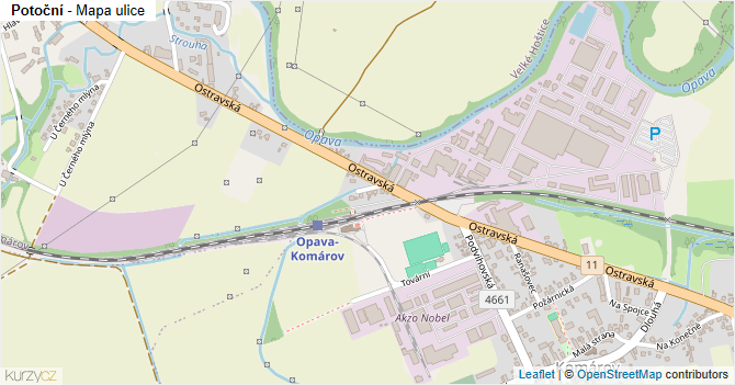 Potoční - mapa ulice