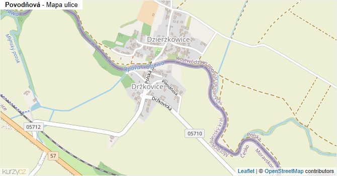 Povodňová - mapa ulice