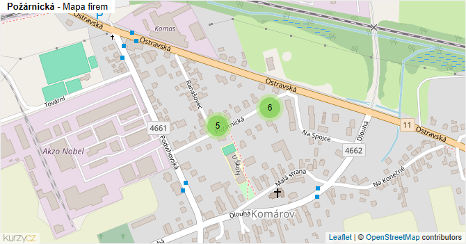 Požárnická - mapa firem