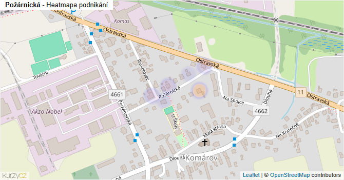 Požárnická - mapa podnikání