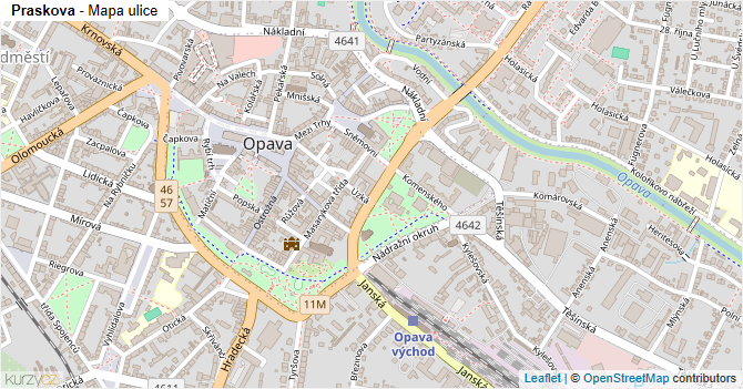 Praskova - mapa ulice