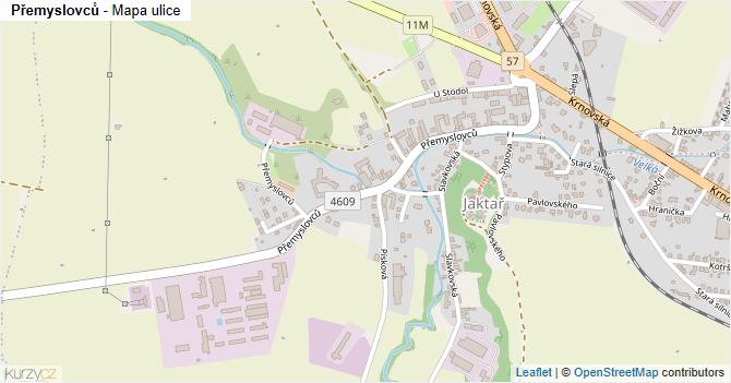 Přemyslovců - mapa ulice