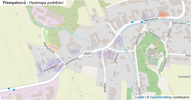 Přemyslovců - mapa podnikání