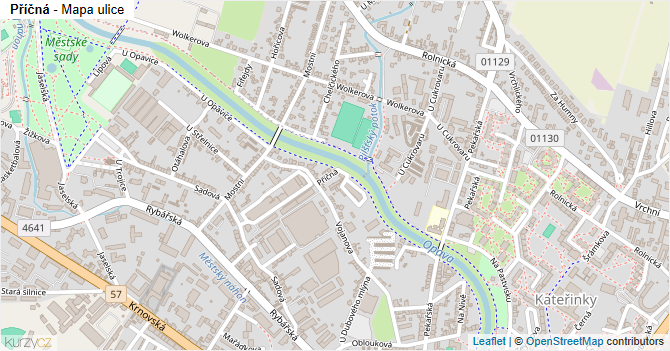 Příčná - mapa ulice