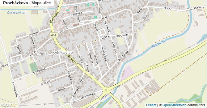 Procházkova - mapa ulice