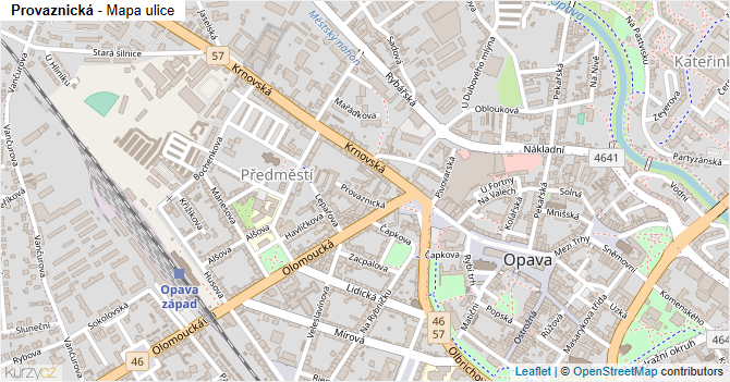 Provaznická - mapa ulice