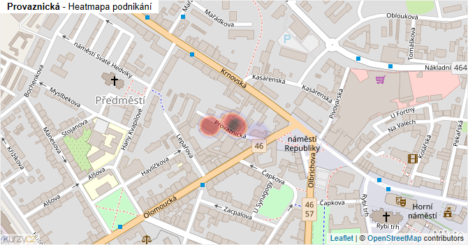 Provaznická - mapa podnikání