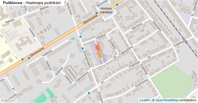 Puškinova - mapa podnikání