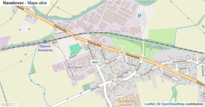 Ranašovec - mapa ulice
