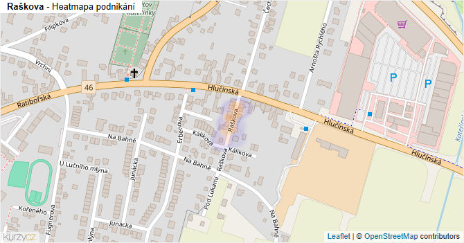 Raškova - mapa podnikání