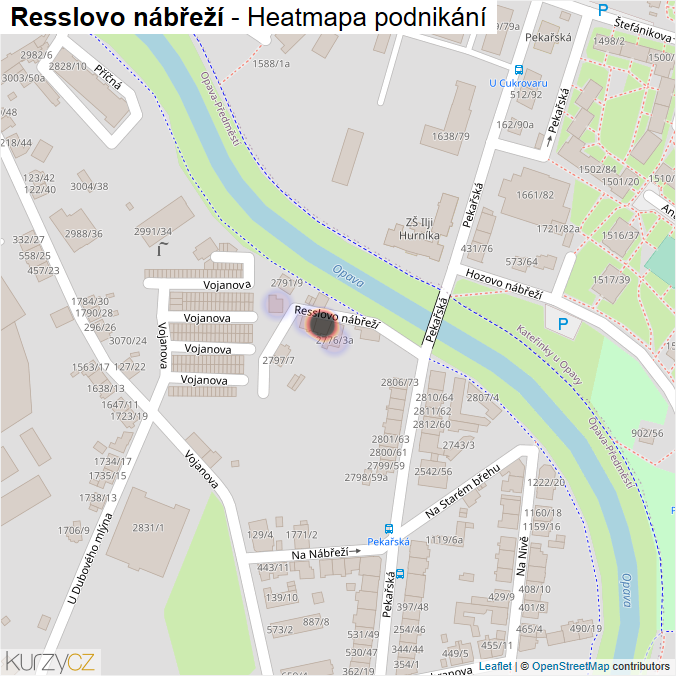 Mapa Resslovo nábřeží - Firmy v ulici.