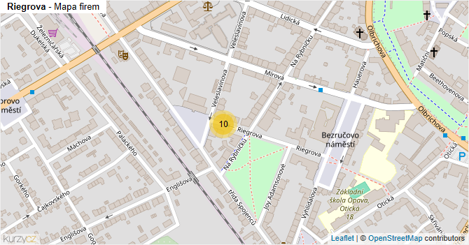Riegrova - mapa firem