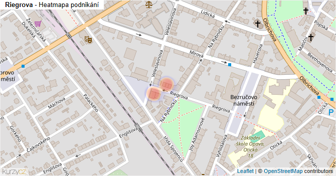 Riegrova - mapa podnikání