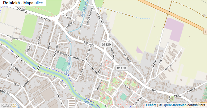 Rolnická - mapa ulice