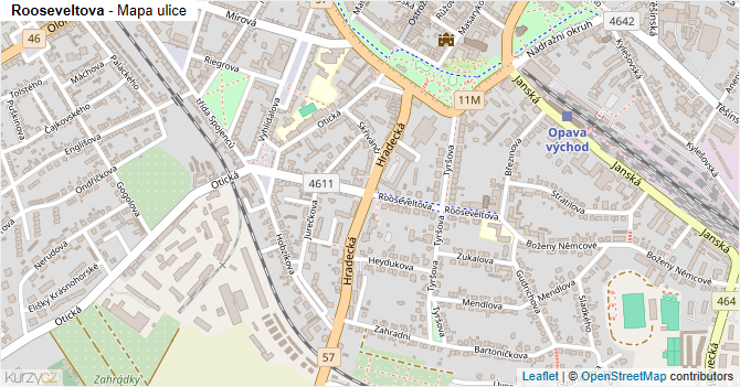 Rooseveltova - mapa ulice