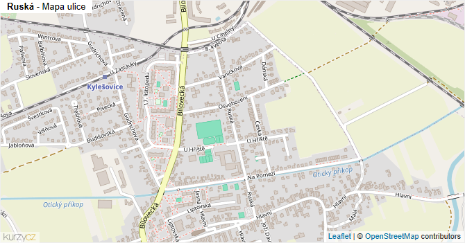 Ruská - mapa ulice
