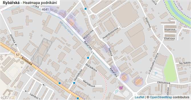 Rybářská - mapa podnikání
