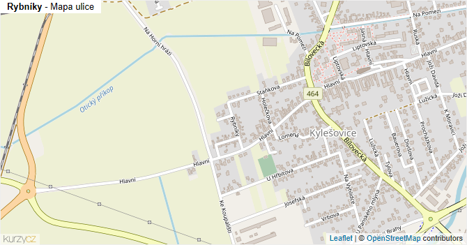 Rybníky - mapa ulice