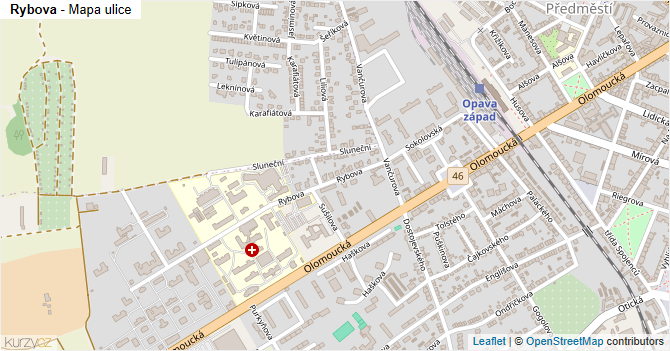 Rybova - mapa ulice