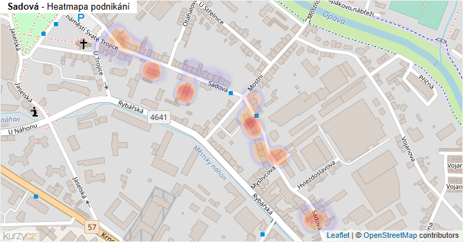 Sadová - mapa podnikání