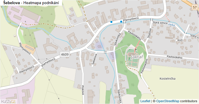 Šebelova - mapa podnikání