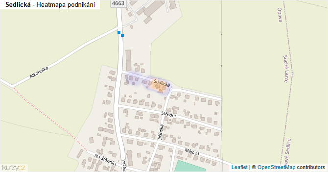 Sedlická - mapa podnikání