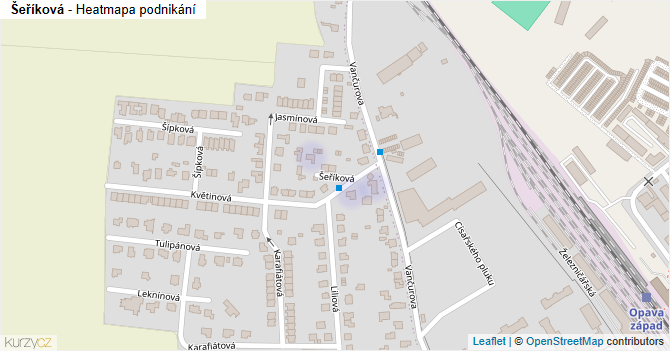 Šeříková - mapa podnikání