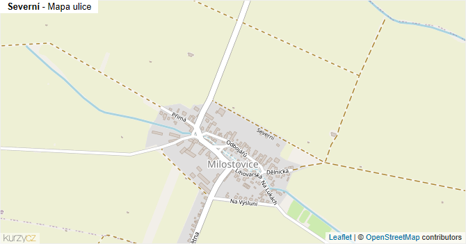 Severní - mapa ulice