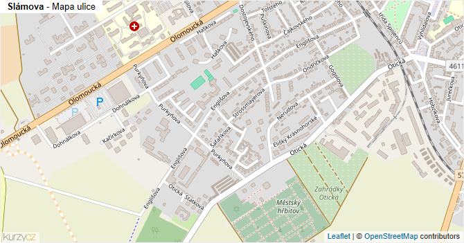 Slámova - mapa ulice