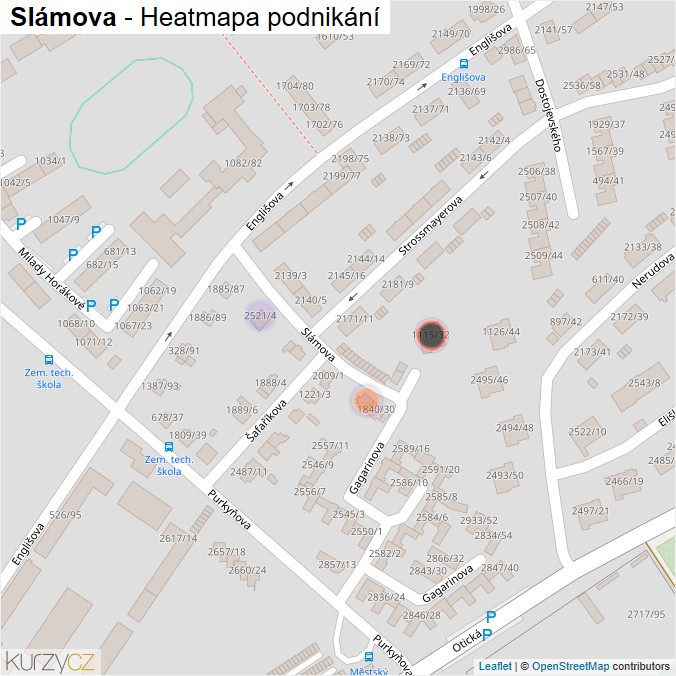 Mapa Slámova - Firmy v ulici.