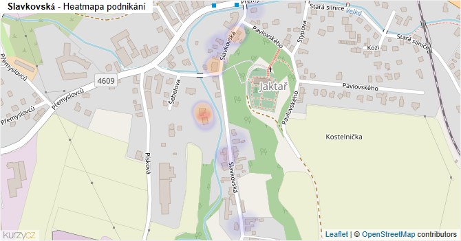 Slavkovská - mapa podnikání