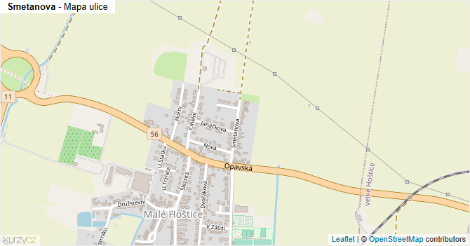 Smetanova - mapa ulice