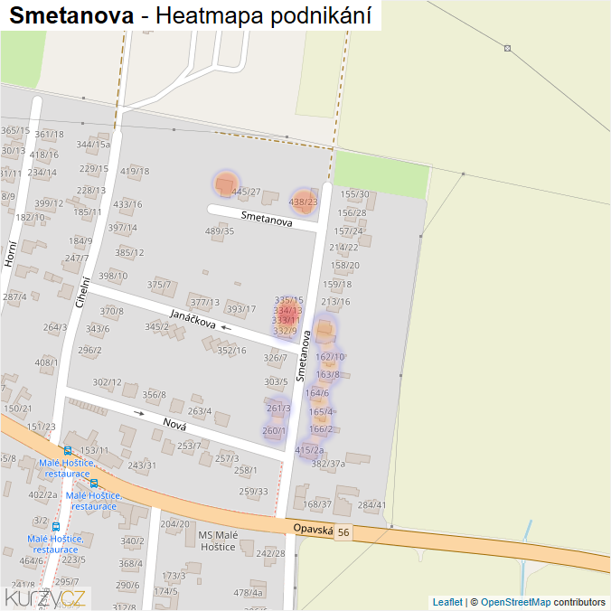 Mapa Smetanova - Firmy v ulici.