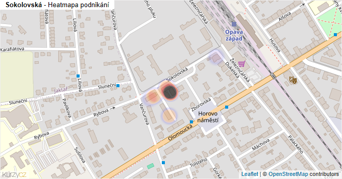 Sokolovská - mapa podnikání