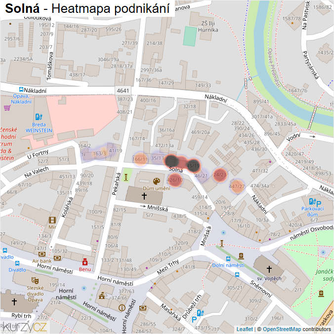 Mapa Solná - Firmy v ulici.