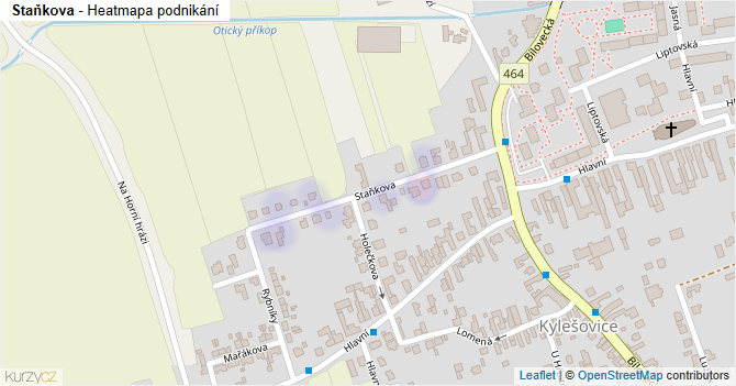 Staňkova - mapa podnikání