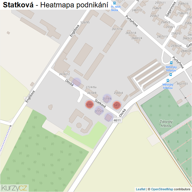 Mapa Statková - Firmy v ulici.