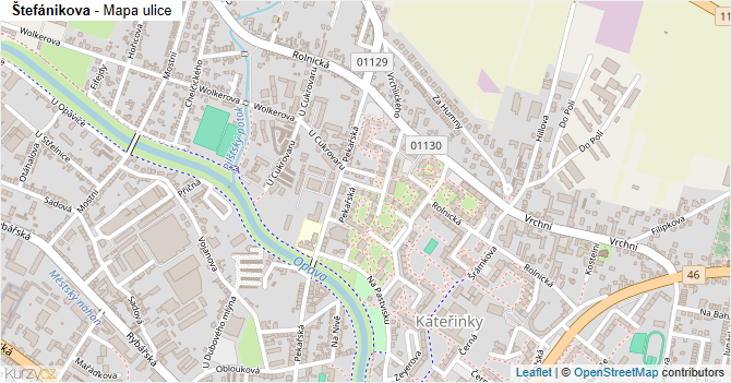 Štefánikova - mapa ulice
