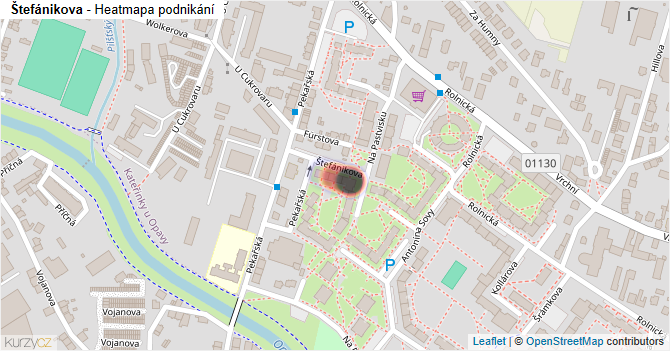 Štefánikova - mapa podnikání