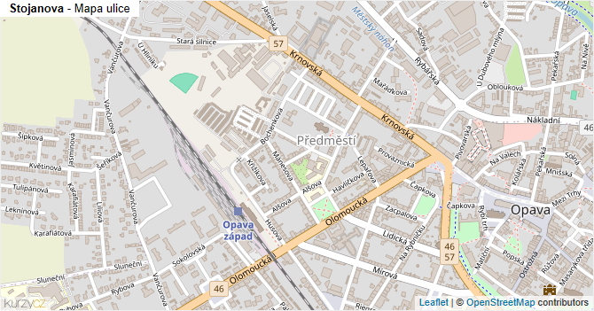 Stojanova - mapa ulice