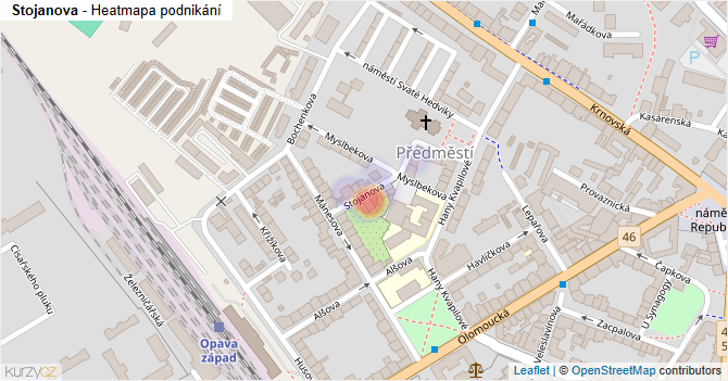 Stojanova - mapa podnikání