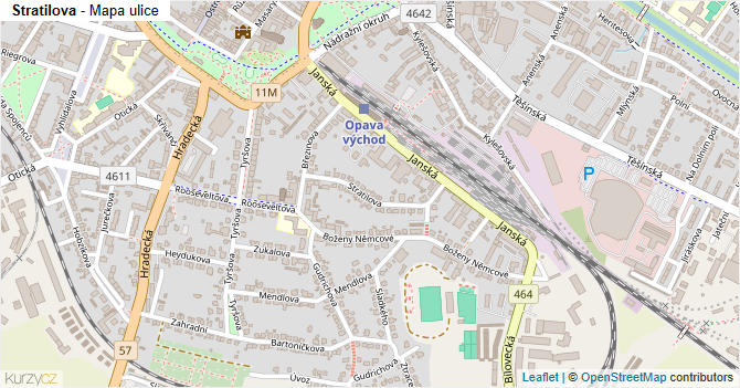 Stratilova - mapa ulice