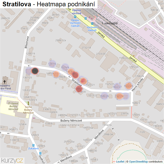 Mapa Stratilova - Firmy v ulici.
