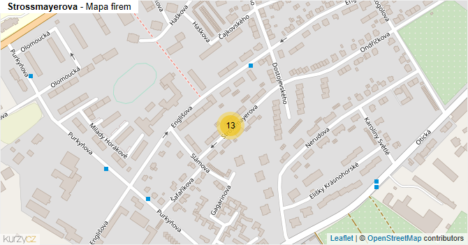 Strossmayerova - mapa firem