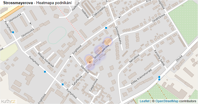 Strossmayerova - mapa podnikání