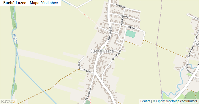 Suché Lazce - mapa části obce